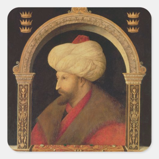 De Sultan Mehmet II 1480 Vierkante Sticker (Voorkant)