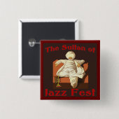 De sultan van Jazz Fest Vierkante Button 5,1 Cm (Voorkant /achterkant)