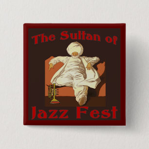 De sultan van Jazz Fest Vierkante Button 5,1 Cm