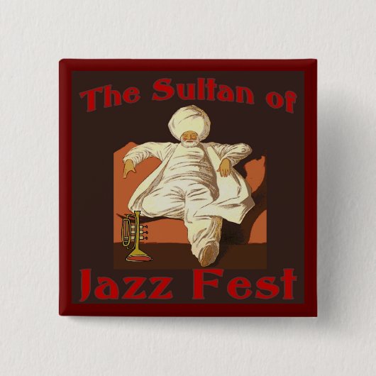 De sultan van Jazz Fest Vierkante Button 5,1 Cm (Voorkant)