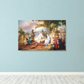 De Sultana geserveerd door haar Eunuchen Canvas Afdruk (Insitu (Houten vloer))