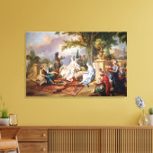 De Sultana geserveerd door haar Eunuchen Canvas Afdruk (Insitu (Woonkamer))