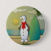 De Summertime Snowman-Button Ronde Button 7,6 Cm (Voorkant)
