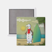 De Summertime Snowman Magnet (Voorkant / Achterkant)