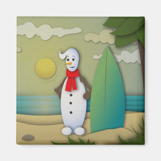 De Summertime Snowman Magnet (Voorkant)