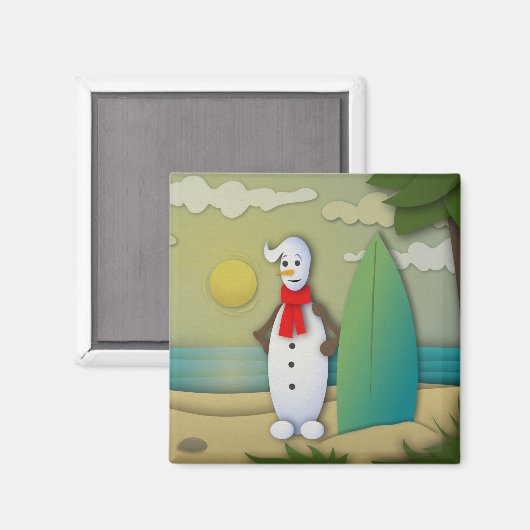 De Summertime Snowman Magnet (Voorkant / Achterkant)
