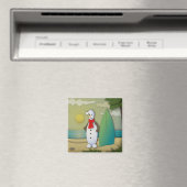 De Summertime Snowman Magnet (Insitu (Vaatwasser))