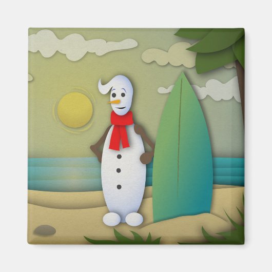 De Summertime Snowman Magnet (Voorkant)