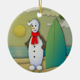 De Summertime Snowman Ornament