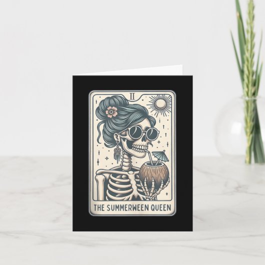 De Summerween Queen Tarot Kaart, Witchy Halloween Kaart (Voorkant)