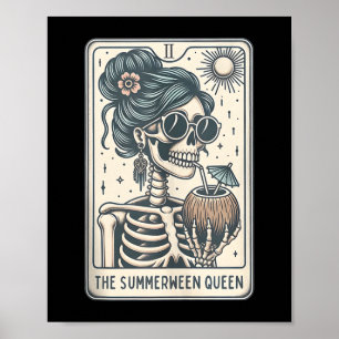 De Summerween Queen Tarot Kaart, Witchy Halloween Poster
