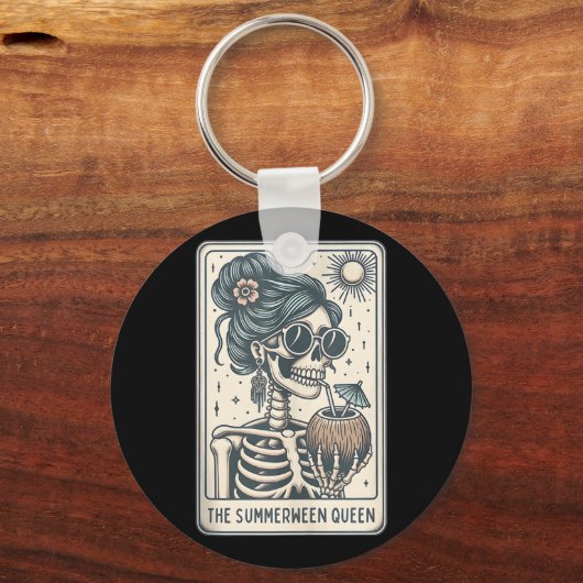 De Summerween Queen Tarot Kaart, Witchy Halloween Sleutelhanger (Voorkant)