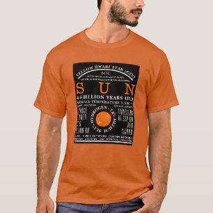 De Sun Gedetailleerde astronomie T-shirt