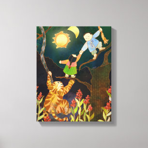 De Sun & Moon Korean Folk Tale Canvas Afdruk