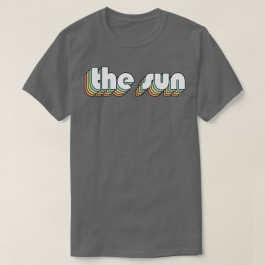 De Sun Retro Rainbow Typography Vervaagde stijl T-shirt (Design voorkant)