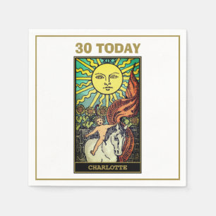 De Sun Tarot Kaart 30e Verjaardag Wit Feest Servet