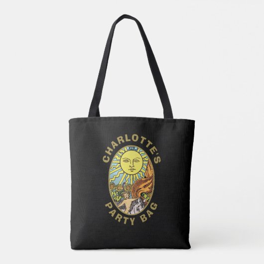 De Sun Tarot Kaart | 30e verjaardag Zwarte naam Tote Bag (Achterkant)