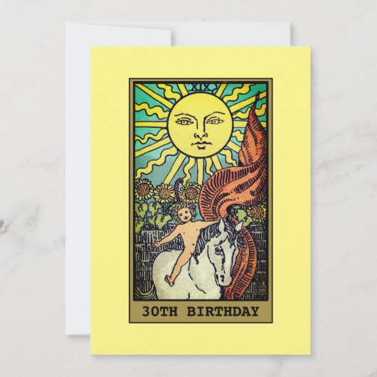 De Sun Tarot Kaart 30e Verjaardagsfeestuitnodiging (Voorkant)