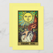De Sun Tarot Kaart geel bedankje (Voorkant / Achterkant)