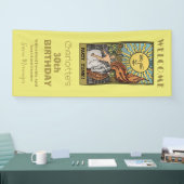 De Sun Tarot Kaart | Geel Verjaardag Achtergrond Spandoek (Beurs)