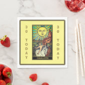 De Sun Tarot Kaart Geel Verjaardagsfeestnaam Servet (Insitu)