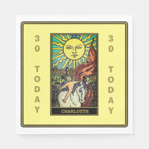 De Sun Tarot Kaart Geel Verjaardagsfeestnaam Servet