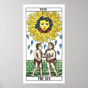De Sun Tarot-kaart Poster
