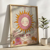 De Sun Tarot Kaart Retro Art Print