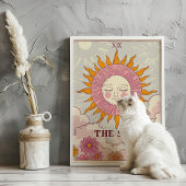 De Sun Tarot Kaart Retro Art Print