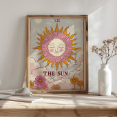 De Sun Tarot Kaart Retro Art Print