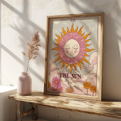 De Sun Tarot Kaart Retro Art Print