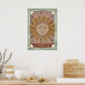 De Sun Vintage Tarotkaart Hemelse Kunst Poster (Keuken)