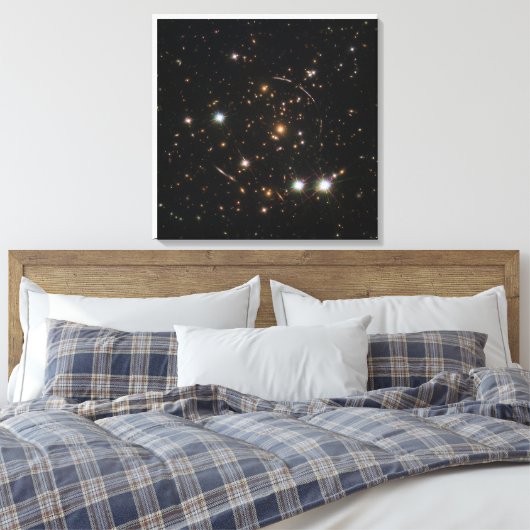 De Sunburst Arc in een enorme sterrenstelsel clust Canvas Afdruk (Insitu (Slaapkamer))