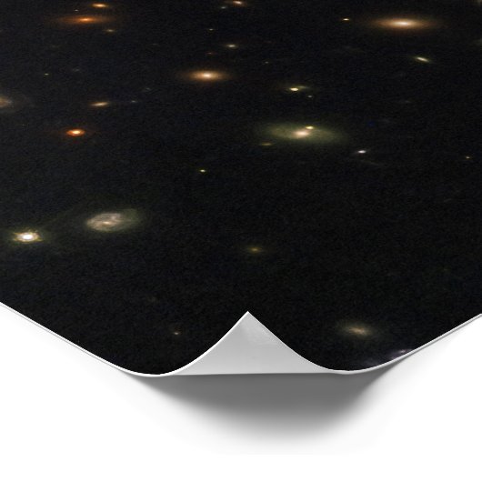 De Sunburst Arc in een enorme sterrenstelsel clust Poster (Hoek)