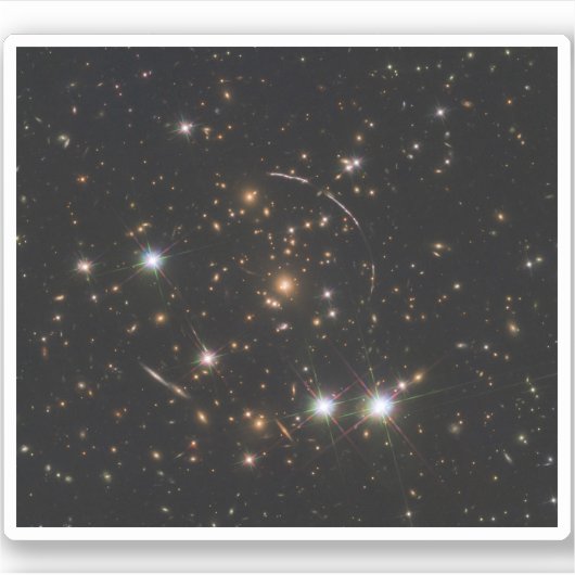 De Sunburst Arc in een enorme sterrenstelsel clust Sticker (Voorkant)