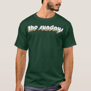 De Sundays Retro Rainbow Typography Vervaagde stij T-shirt
