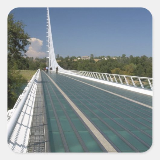 De Sundial-brug bij Turtle Bay Vierkante Sticker (Voorkant)