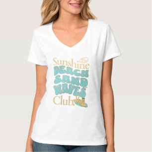 De Sunshine Club, strand, zand en golven zomer T-shirt