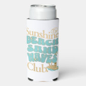De Sunshine Club, Strand, Zand, Golven Zomer Quote Seltzer Blikjeskoeler (Seltzer Achterkant)