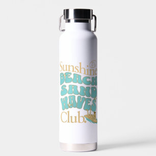 De Sunshine Club, Strand, Zand, Golven Zomer Quote Waterfles
