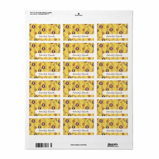 De Sunshine Name Labels (Full Sheet)