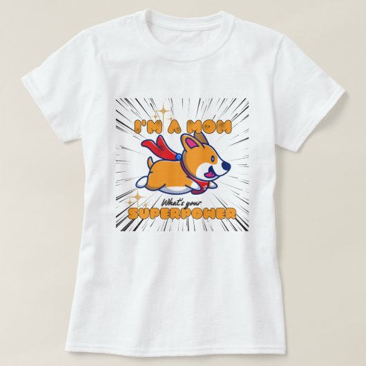 De Super Corgi Mam T-shirt (Design voorkant)