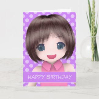 De super Kaart van de Verjaardag Anime