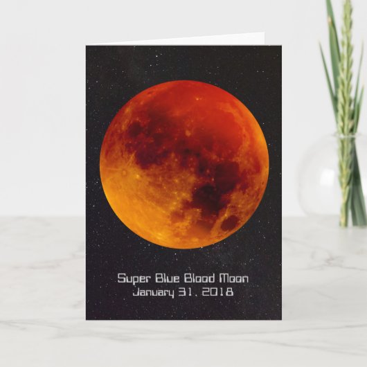 De super Maan 2018 van het Blauw bloed Kaart (Voorkant)