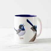 De superb Fairy Wren-Mok Tweekleurige Koffiemok (Voorkant rechts)