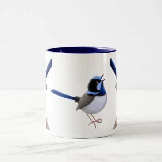 De superb Fairy Wren-Mok Tweekleurige Koffiemok (Center)