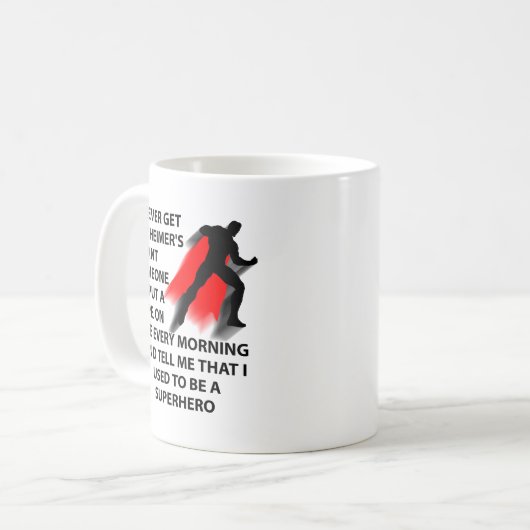 De superheld van Alzheimer Funny Mug Koffiemok (Voorkant links)