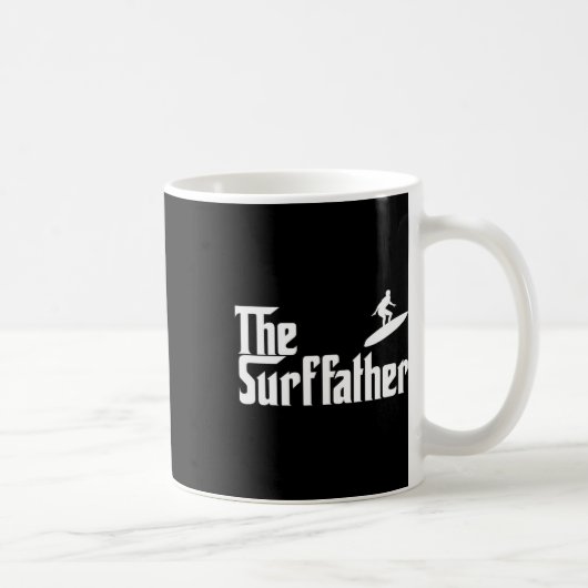 De Surf Vader Surfende Papa Grappig Cadeau Koffiemok (Rechts)