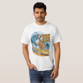 De Surfende Grote Deen Pooch T-shirt (Voorkant volledig)