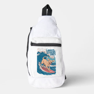 De Surfende Labrador Retriever Pup Sling Bag
